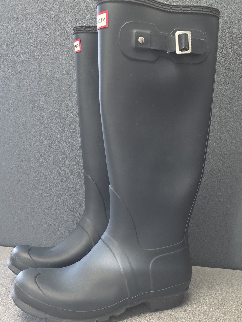 Womens 10 Navy Matte Tall Hunter Boots